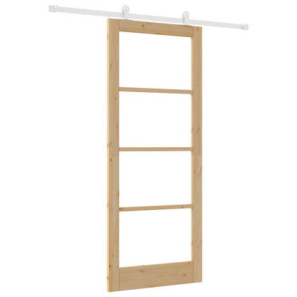 Sliding Door with Hardware Set 'ORKDAL'Solid Wood & Glass, vidaXL Interior Door with Glass 'ORKDAL'86x211x4 cm Solid Wood Pine