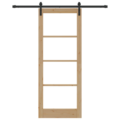 Sliding Door with Hardware Set 'ORKDAL'Solid Wood & Glass, vidaXL Interior Door with Glass 'ORKDAL'83x211x4 cm Solid Wood Pine