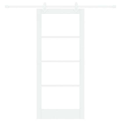 Sliding Door with Hardware Set White 86x198.5 cm Solid Wood Pine, vidaXL Interior Door with Glass 'ORKDAL'White 86x198.5x4 cm