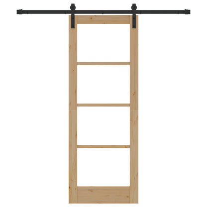 Sliding Door with Hardware Set 'ORKDAL'Solid Wood & Glass, vidaXL Interior Door with Glass 'ORKDAL'73.5x198.5x4 cm Solid Wood Pine