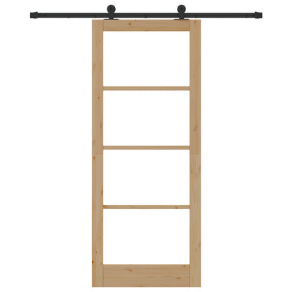 Sliding Door with Hardware Set 'ORKDAL'Solid Wood & Glass, vidaXL Interior Door with Glass 'ORKDAL'86x211x4 cm Solid Wood Pine