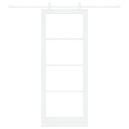 Sliding Door with Hardware Set White 83x211 cm Solid Wood Pine, vidaXL Interior Door with Glass "ORKDAL" White 83x211x4 cm