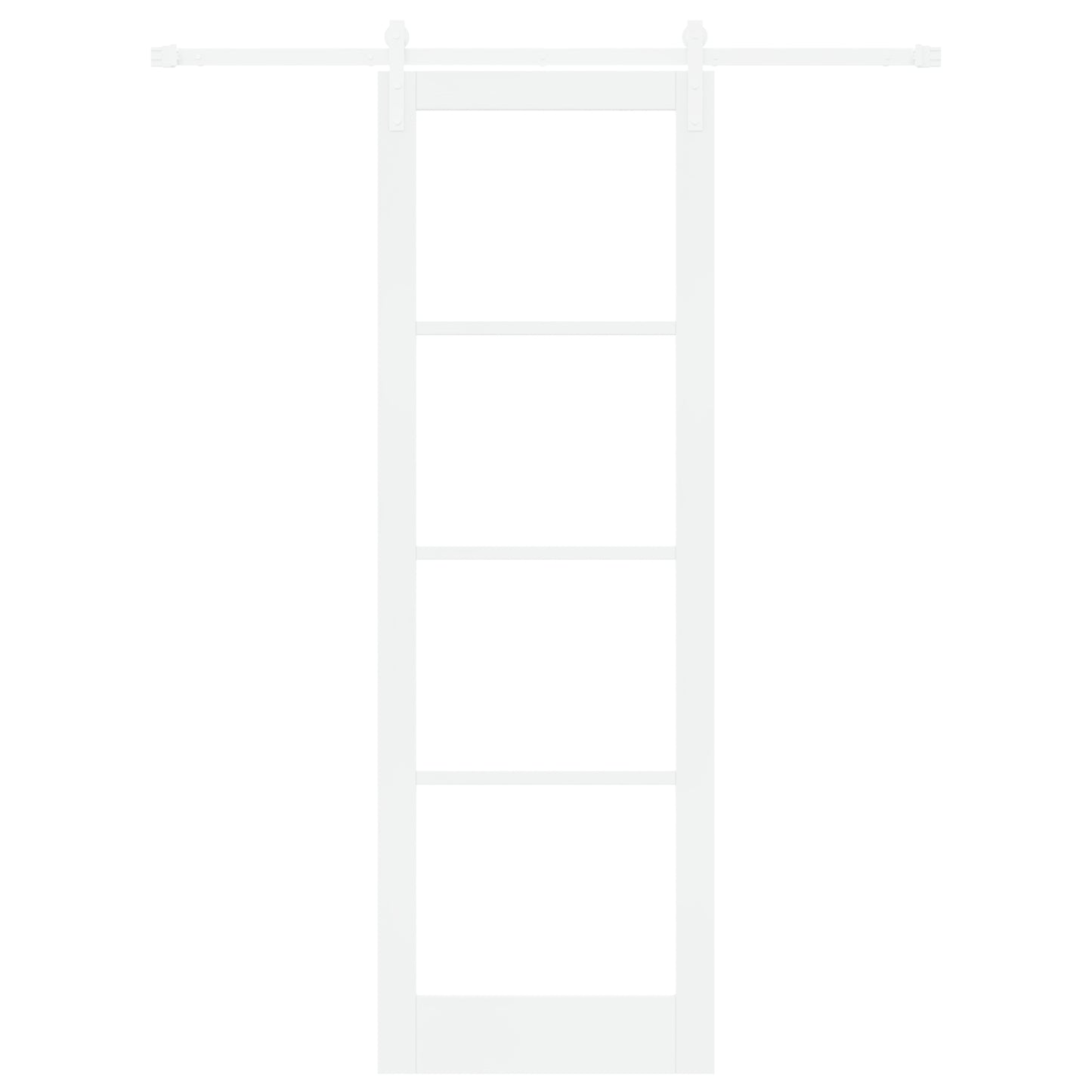 Sliding Door with Hardware Set 'ORKDAL'White Solid Wood & Glass, vidaXL Interior Door with Glass 'ORKDAL'White 78x232x4 cm
