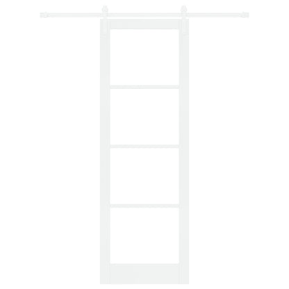 Sliding Door with Hardware Set 'ORKDAL'White Solid Wood & Glass, vidaXL Interior Door with Glass 'ORKDAL'White 78x232x4 cm