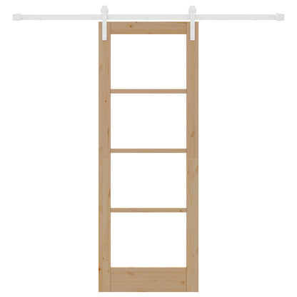 Sliding Door with Hardware Set 'ORKDAL'Solid Wood & Glass, vidaXL Interior Door with Glass 'ORKDAL'73.5x198.5x4 cm Solid Wood Pine