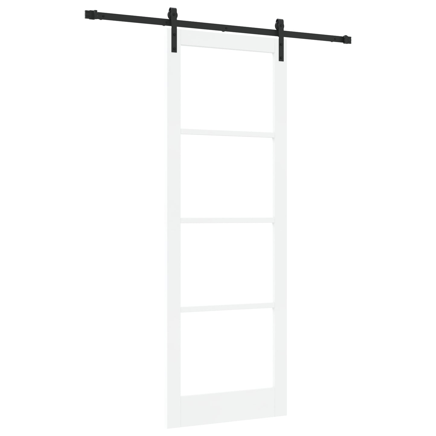 Sliding Door with Hardware Set "ORKDAL" White Solid Wood & Glass, vidaXL Interior Door with Glass "ORKDAL" White 83x232x4 cm