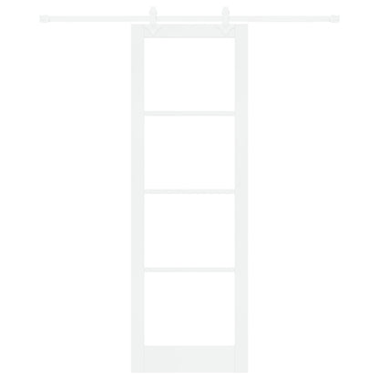 Sliding Door with Hardware Set White 78x232 cm Solid Wood Pine, vidaXL Interior Door with Glass 'ORKDAL'White 78x232x4 cm