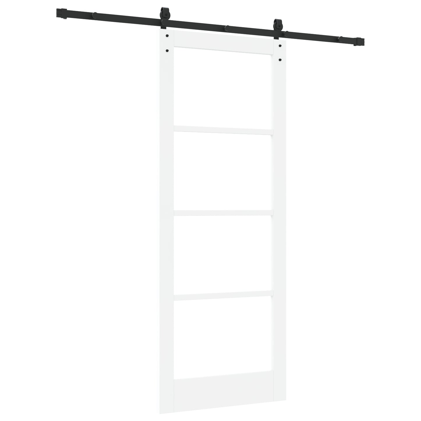 Sliding Door with Hardware Set 'ORKDAL'White Solid Wood & Glass, vidaXL Interior Door with Glass 'ORKDAL'White 83x211x4 cm