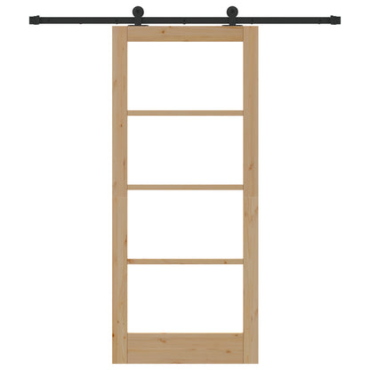 Sliding Door with Hardware Set 'ORKDAL'Solid Wood & Glass, vidaXL Interior Door with Glass 'ORKDAL'86x198.5x4 cm Solid Wood Pine