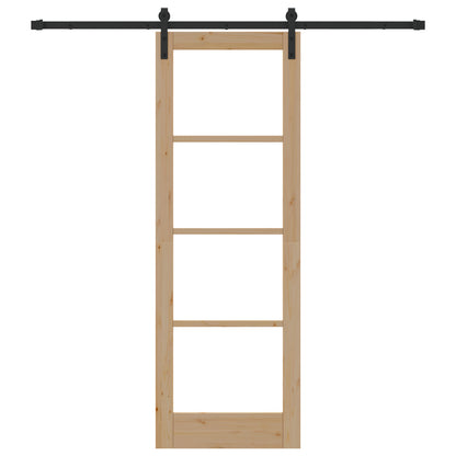Sliding Door with Hardware Set 'ORKDAL'Solid Wood & Glass, vidaXL Interior Door with Glass 'ORKDAL'73.5x211x4 cm Solid Wood Pine