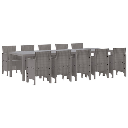 11 Piece Garden Dining Set Light Grey Poly Rattan, vidaXL Garden Table Light Grey 150x100x73 cm Poly Rattan, vidaXL Garden Chairs 2 pcs Light Grey Poly Rattan, vidaXL Garden Chairs 4 pcs Light Grey Poly Rattan
