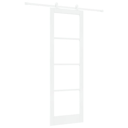 Sliding Door with Hardware Set 'ORKDAL'White Solid Wood&Glass, vidaXL Interior Door with Glass 'ORKDAL'White 78x232x4 cm