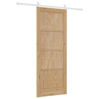 Sliding Door with Hardware Set 83x211 cm Solid Wood Pine, vidaXL Interior Door 'ORKDAL'83x211x4 cm Solid Wood Pine