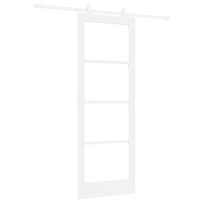 Sliding Door with Hardware Set 'ORKDAL'White Solid Wood & Glass, vidaXL Interior Door with Glass 'ORKDAL'White 78x211x4 cm