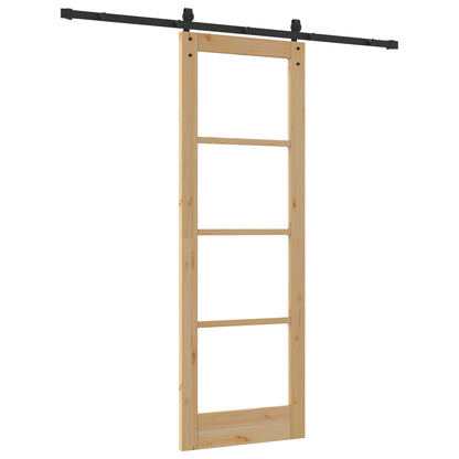 Sliding Door with Hardware Set 'ORKDAL'Solid Wood & Glass, vidaXL Interior Door with Glass 'ORKDAL'73.5x211x4 cm Solid Wood Pine