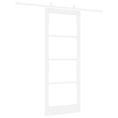 Sliding Door with Hardware Set White 83x211 cm Solid Wood Pine, vidaXL Interior Door with Glass "ORKDAL" White 83x211x4 cm