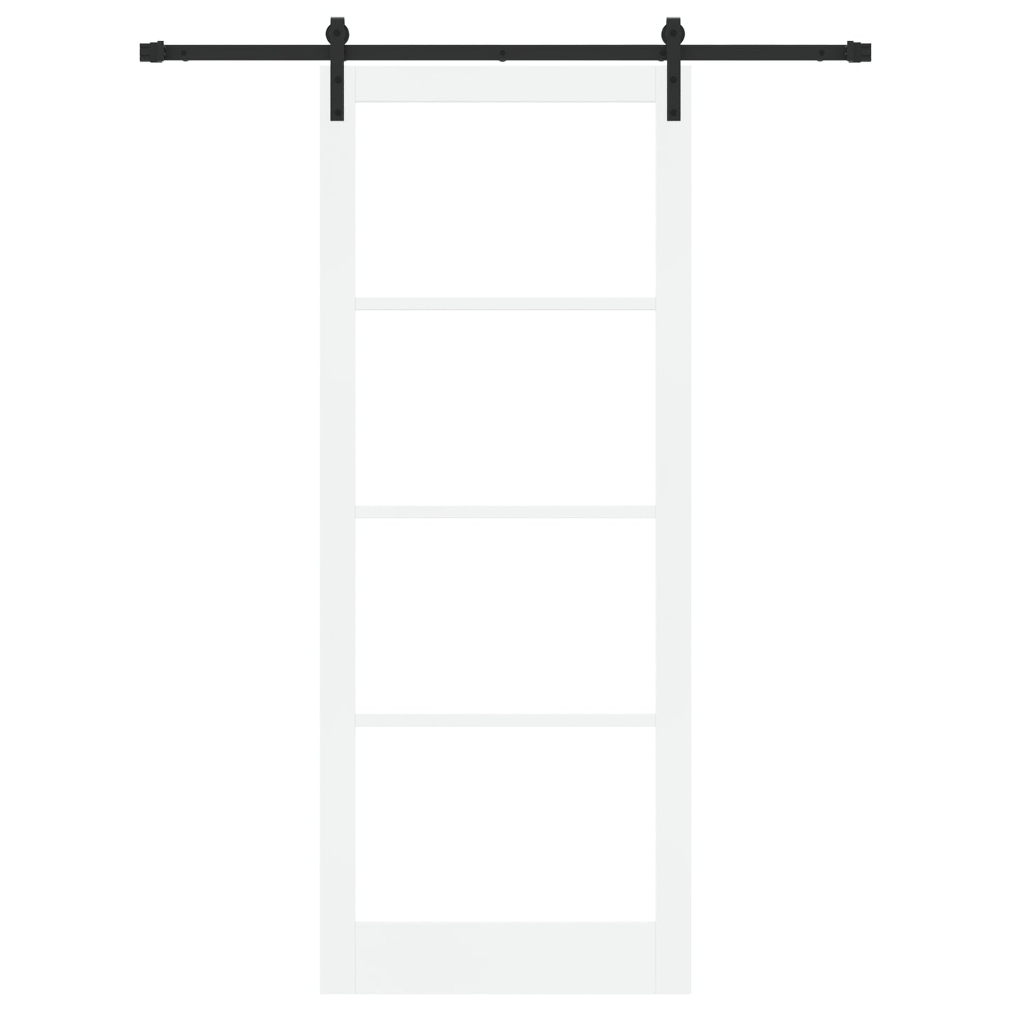 Sliding Door with Hardware Set 'ORKDAL'White Solid Wood & Glass, vidaXL Interior Door with Glass 'ORKDAL'White 93x232x4 cm