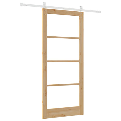 Sliding Door with Hardware Set 'ORKDAL'Solid Wood & Glass, vidaXL Interior Door with Glass 'ORKDAL'93x211x4 cm Solid Wood Pine