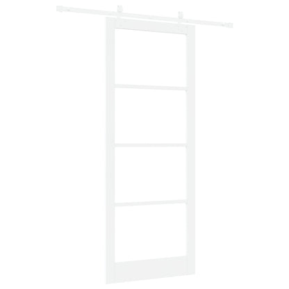 Sliding Door with Hardware Set White 93x232 cm Solid Wood Pine, vidaXL Interior Door with Glass "ORKDAL" White 93x232x4 cm