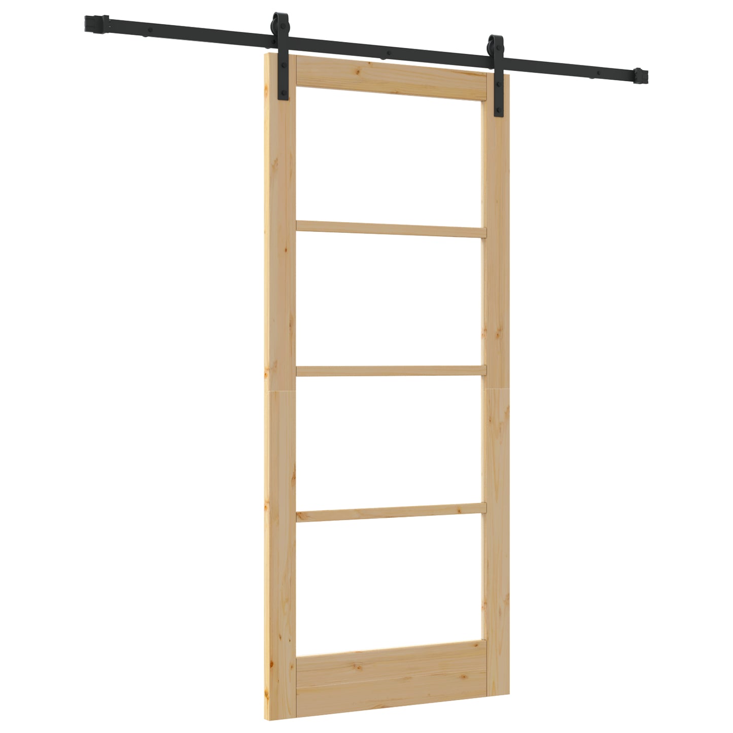 Sliding Door with Hardware Set "ORKDAL" Solid Wood & Glass, vidaXL Interior Door with Glass "ORKDAL" 86x198.5x4 cm Solid Wood Pine