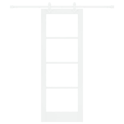 Sliding Door with Hardware Set White 73.5x198.5 cm Solid Wood Pine, vidaXL Interior Door with Glass 'ORKDAL'White 73.5x198.5x4 cm