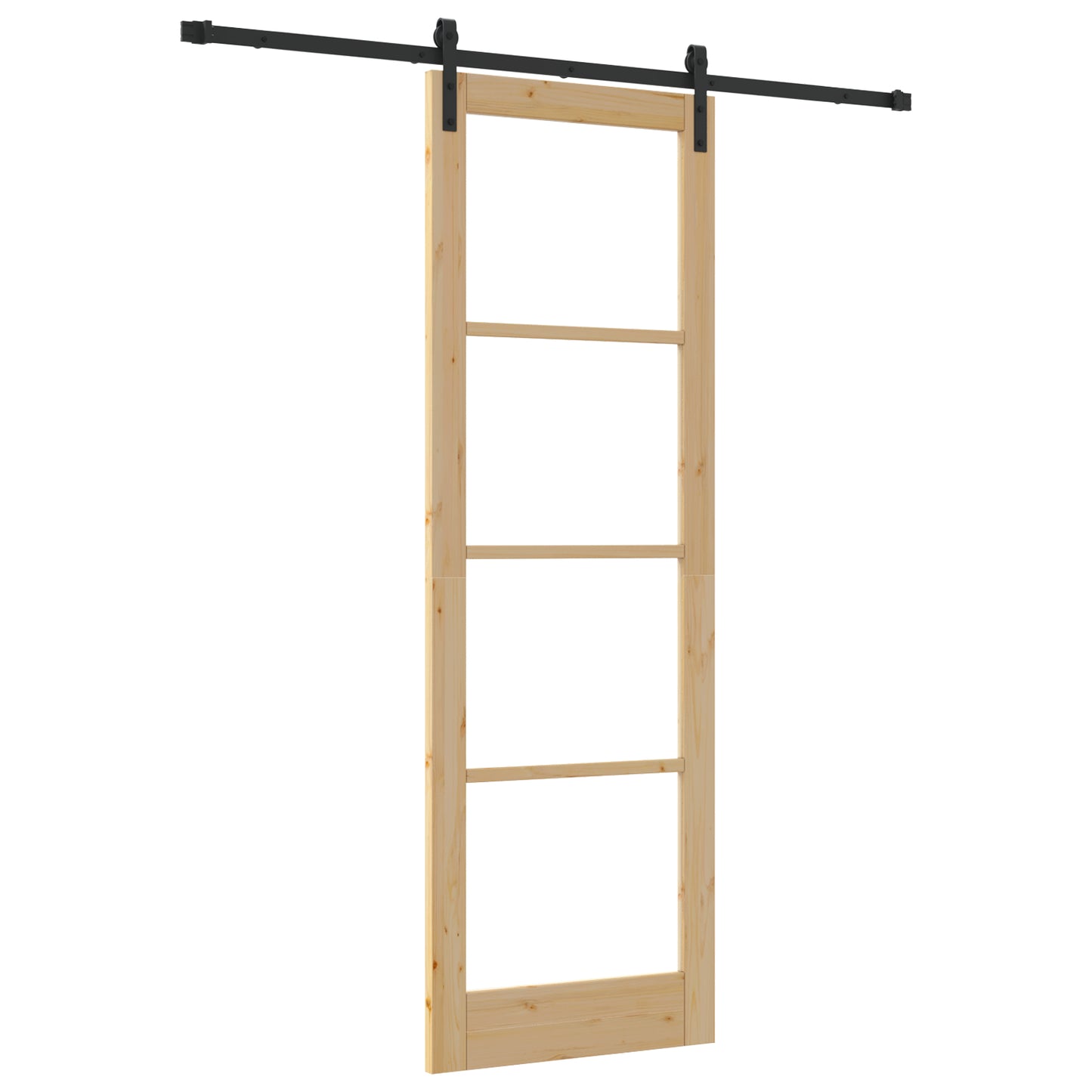 Sliding Door with Hardware Set "ORKDAL" Solid Wood & Glass, vidaXL Interior Door with Glass "ORKDAL" 78x232x4 cm Solid Wood Pine