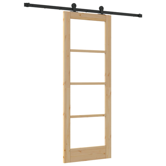 Sliding Door with Hardware Set 'ORKDAL'Solid Wood & Glass, vidaXL Interior Door with Glass 'ORKDAL'73.5 x 198.5 x 4 cm Solid Wood Pine