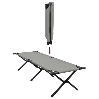 Folding Sun Bed with Carry Bag Grey 600D Oxford Fabric