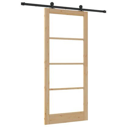 Sliding Door with Hardware Set 'ORKDAL'Solid Wood & Glass, vidaXL Interior Door with Glass 'ORKDAL'93x211x4 cm Solid Wood Pine