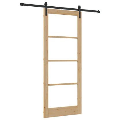 Sliding Door with Hardware Set 'ORKDAL'Solid Wood & Glass, vidaXL Interior Door with Glass 'ORKDAL'86x211x4 cm Solid Wood Pine