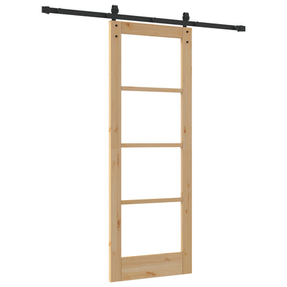 Sliding Door with Hardware Set 'ORKDAL'Solid Wood & Glass, vidaXL Interior Door with Glass 'ORKDAL'73.5x198.5x4 cm Solid Wood Pine