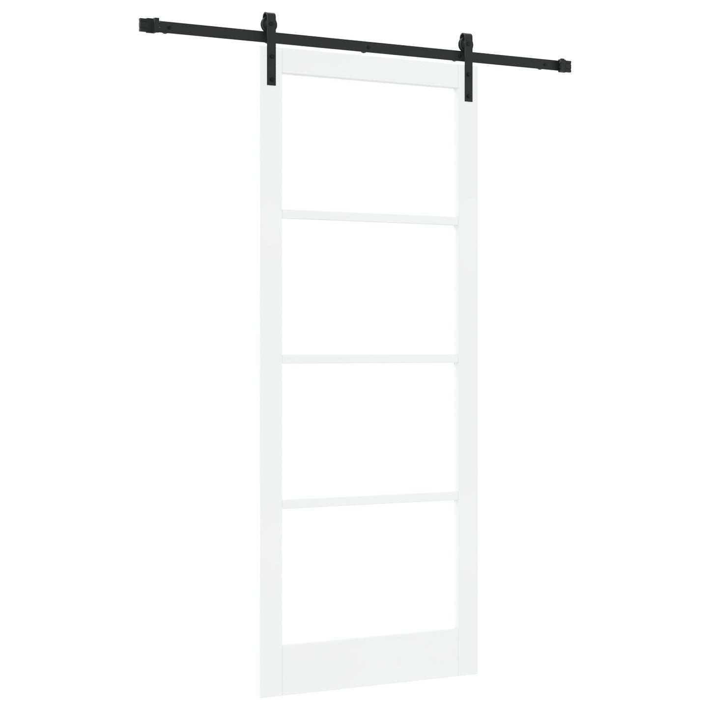 Sliding Door with Hardware Set 'ORKDAL'White Solid Wood & Glass, vidaXL Interior Door with Glass 'ORKDAL'White 93x232x4 cm