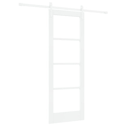 Sliding Door with Hardware Set 'ORKDAL'White Solid Wood & Glass, vidaXL Interior Door with Glass 'ORKDAL'White 73.5x198.5x4 cm