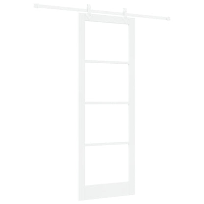 Sliding Door with Hardware Set White 83x232 cm Solid Wood Pine, vidaXL Interior Door with Glass 'ORKDAL'White 83x232x4 cm