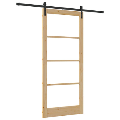 Sliding Door with Hardware Set 'ORKDAL'Solid Wood & Glass, vidaXL Interior Door with Glass 'ORKDAL'93x211x4 cm Solid Wood Pine
