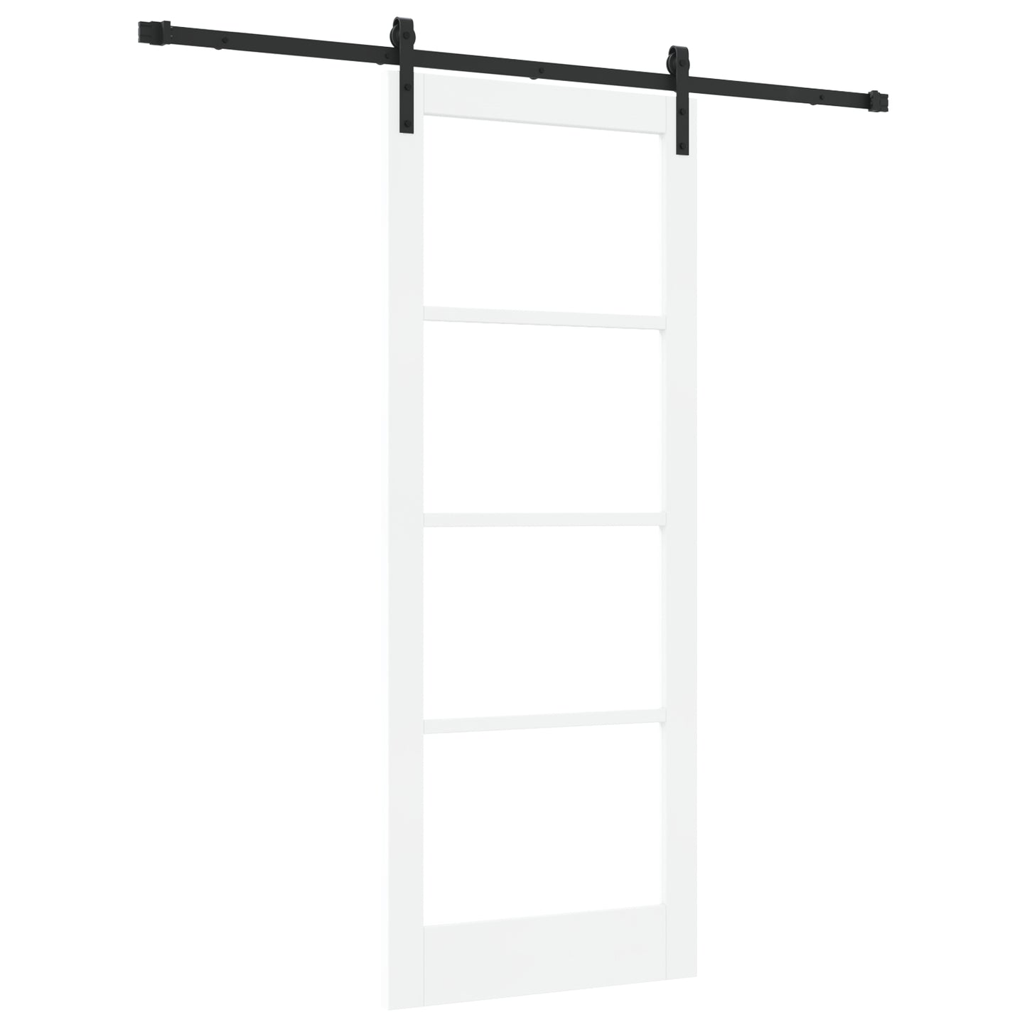 Sliding Door with Hardware Set 'ORKDAL'White Solid Wood & Glass, vidaXL Interior Door with Glass 'ORKDAL'White 83x211x4 cm