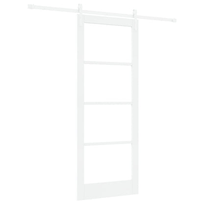 Sliding Door with Hardware Set "ORKDAL" White Solid Wood & Glass, vidaXL Interior Door with Glass "ORKDAL" White 83x211x4 cm