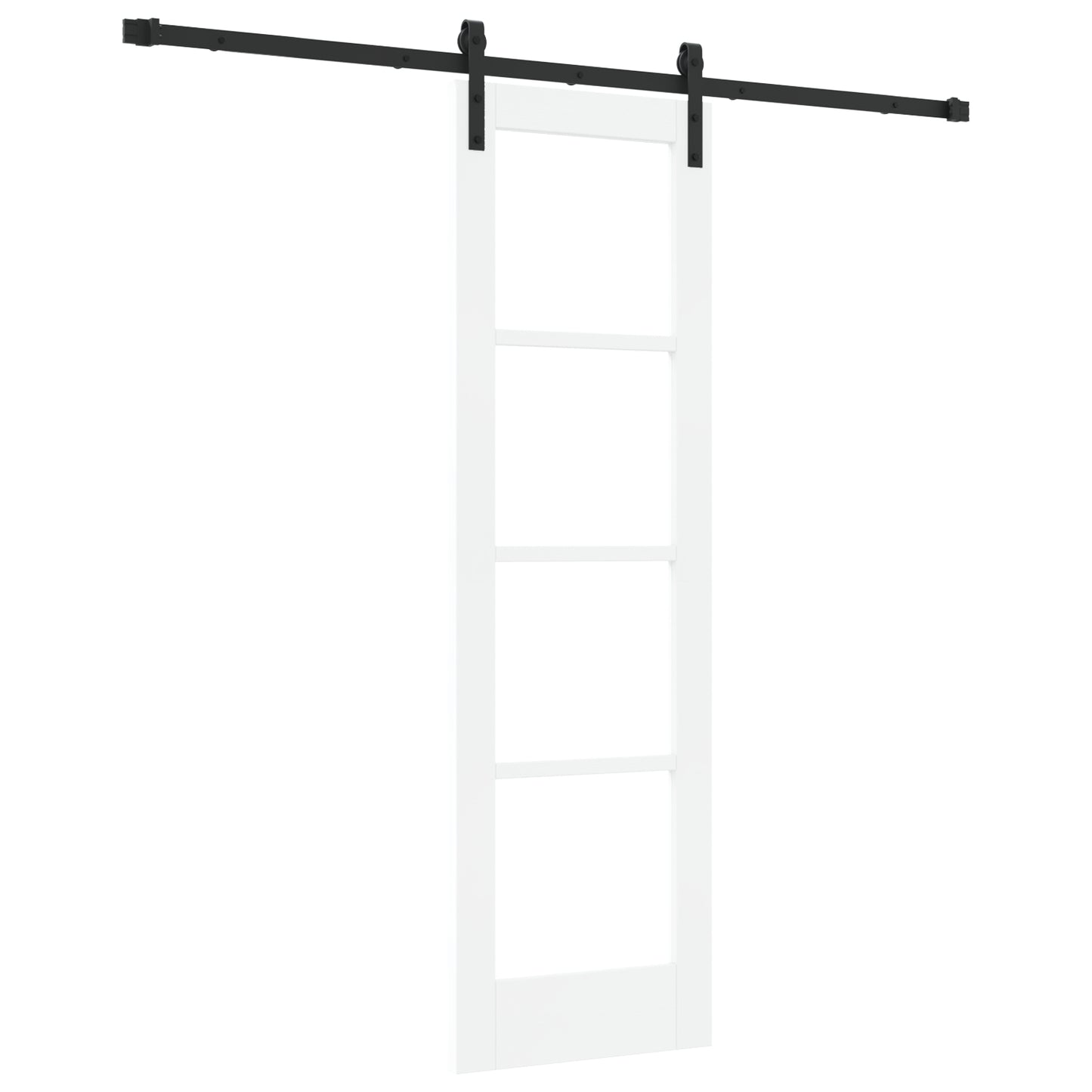 Sliding Door with Hardware Set "ORKDAL" White Solid Wood & Glass, vidaXL Interior Door with Glass "ORKDAL" White 61 x 198.5 x 4 cm