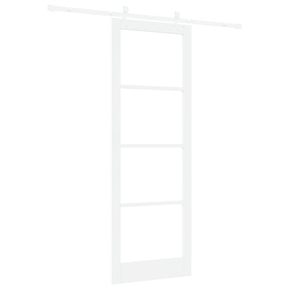 Sliding Door with Hardware Set White 83x232 cm Solid Wood Pine, vidaXL Interior Door with Glass 'ORKDAL'White 83x232x4 cm