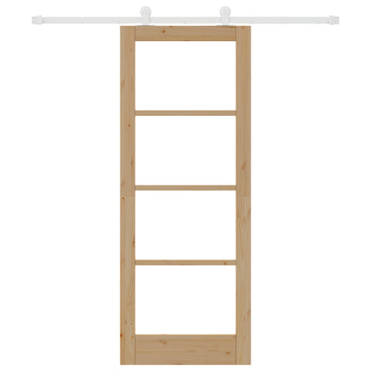 Sliding Door with Hardware Set 'ORKDAL'Solid Wood & Glass, vidaXL Interior Door with Glass 'ORKDAL'78x202x4 cm Solid Wood Pine