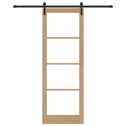 Sliding Door with Hardware Set 'ORKDAL'Solid Wood & Glass, vidaXL Interior Door with Glass 'ORKDAL'83x232x4 cm Solid Wood Pine