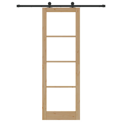 Sliding Door with Hardware Set 'ORKDAL'Solid Wood & Glass, vidaXL Interior Door with Glass 'ORKDAL'78x232x4 cm Solid Wood Pine