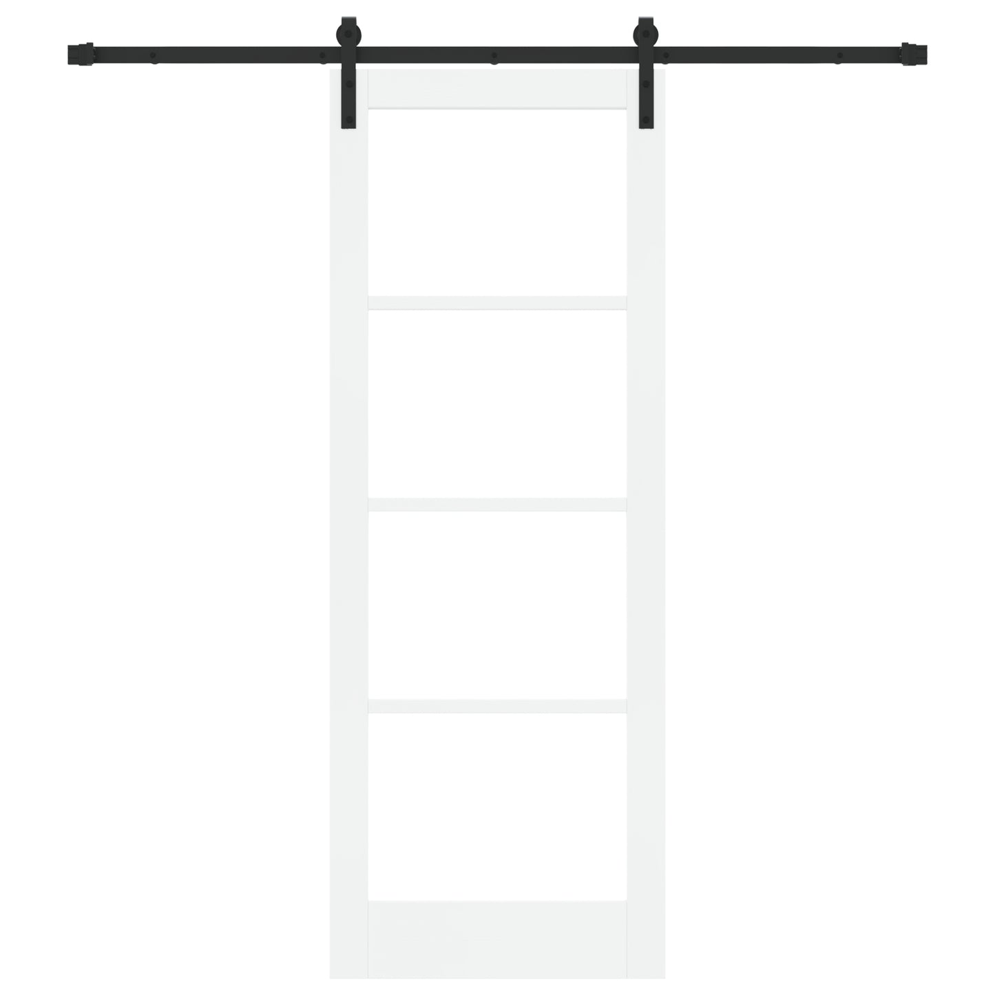 Sliding Door with Hardware Set 'ORKDAL'White Solid Wood & Glass, vidaXL Interior Door with Glass 'ORKDAL'White 78x211x4 cm