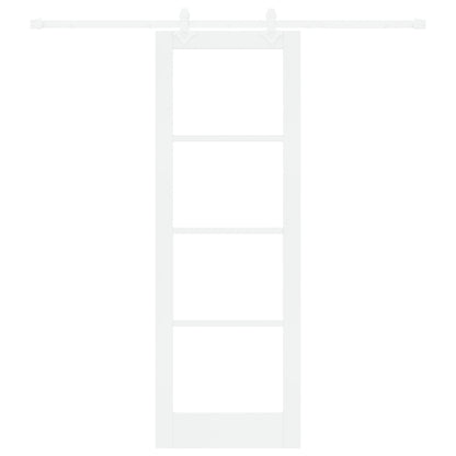 Sliding Door with Hardware Set White 73.5x211 cm Solid Wood Pine, vidaXL Interior Door with Glass 'ORKDAL'White 73.5x211x4 cm