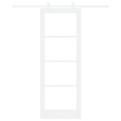 Sliding Door with Hardware Set 'ORKDAL'White Solid Wood & Glass, vidaXL Interior Door with Glass 'ORKDAL'White 78x211x4 cm