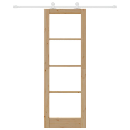 Sliding Door with Hardware Set 'ORKDAL'Solid Wood & Glass, vidaXL Interior Door with Glass 'ORKDAL'73.5x211x4 cm Solid Wood Pine