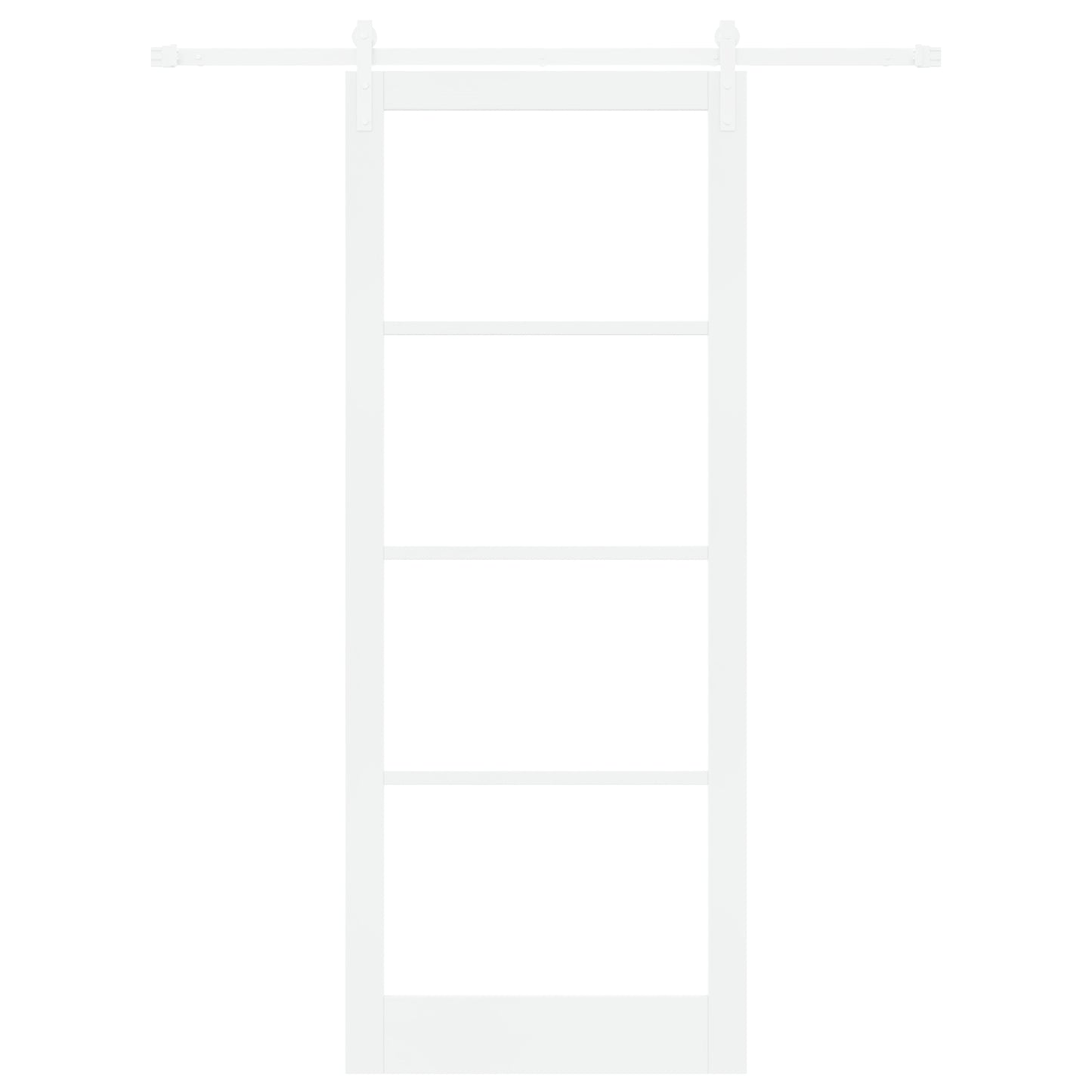 Sliding Door with Hardware Set 'ORKDAL'White Solid Wood & Glass, vidaXL Interior Door with Glass 'ORKDAL'White 93x232x4 cm