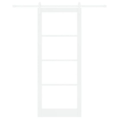 Sliding Door with Hardware Set "ORKDAL" White Solid Wood & Glass, vidaXL Interior Door with Glass "ORKDAL" White 93x232x4 cm