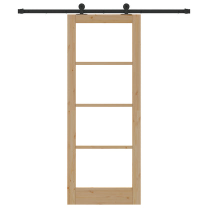 Sliding Door with Hardware Set 'ORKDAL'Solid Wood & Glass, vidaXL Interior Door with Glass 'ORKDAL'78x202x4 cm Solid Wood Pine