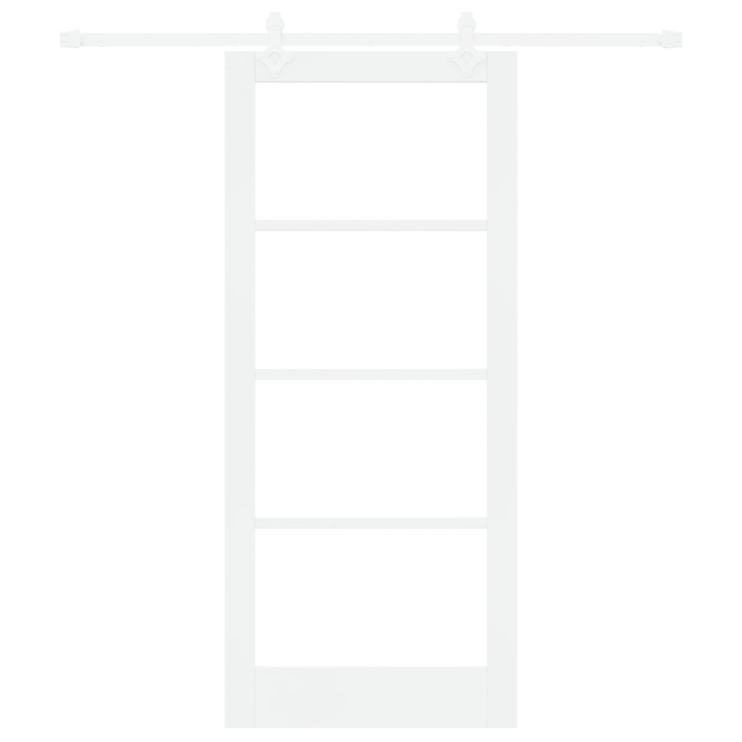 Sliding Door with Hardware Set White 86x198,5 cm Solid Wood Pine, vidaXL Interior Door with Glass 'ORKDAL'White 86x198,5x4 cm